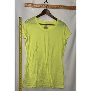 No Boundaries Womens XL T Shirt Crew Neck Short Sleeve Yellow Cotton Blend